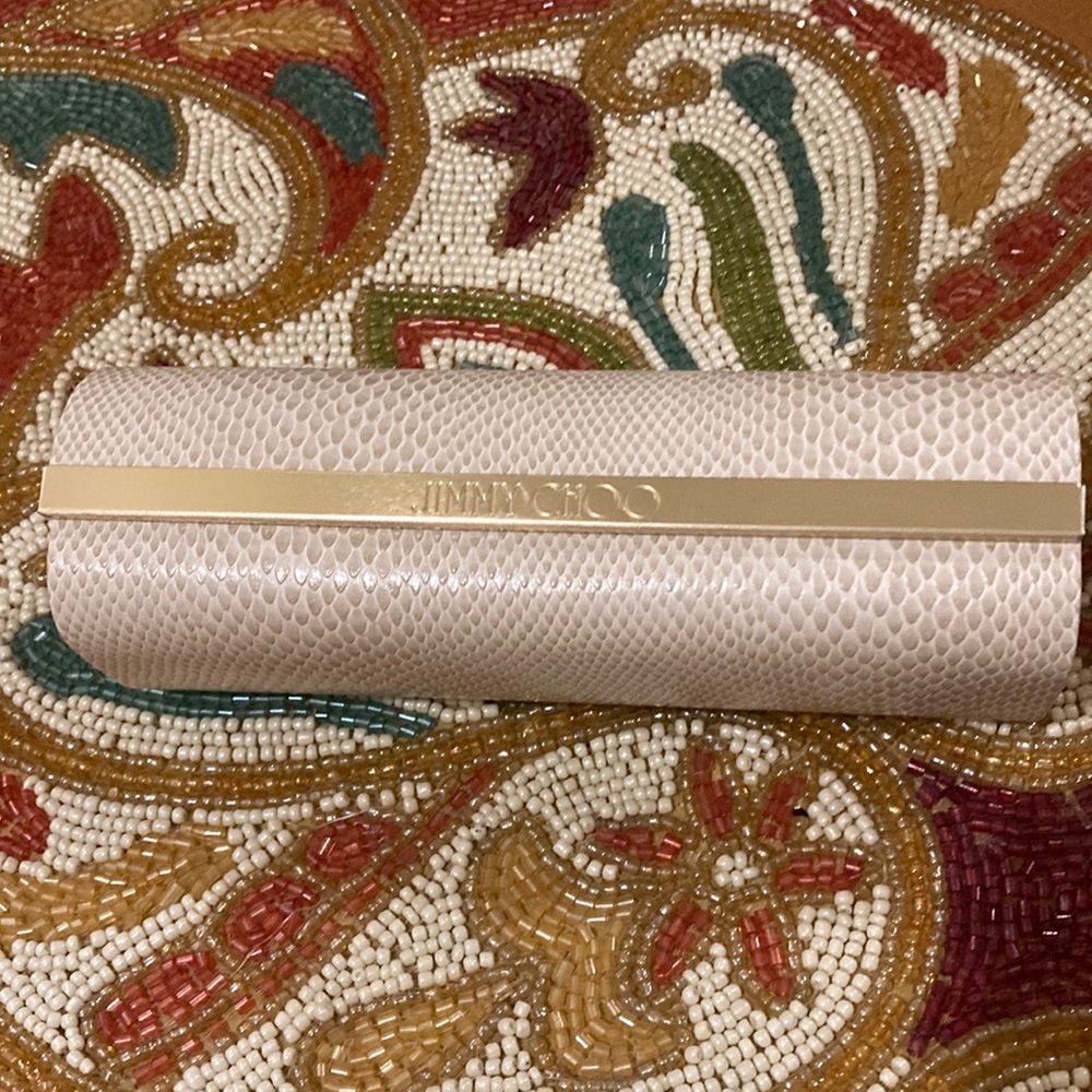 Jimmy Choo like new Reptile pattern eye glass case